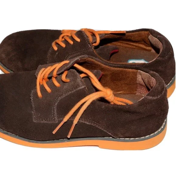 FLORSHEIM BOYS SHOES brown suede leather, orange sole size 4M - Picture 10 of 10